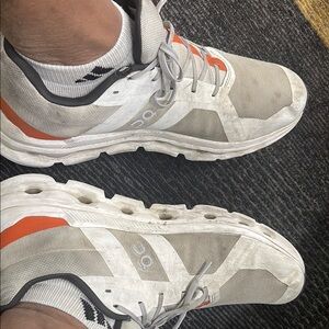 On Running Athletic Shoes - White and Orange